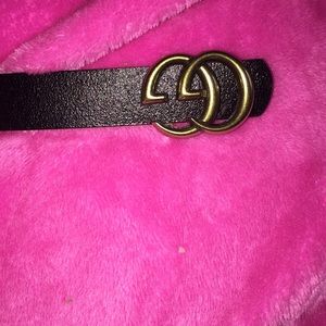 Black fake Gucci belt